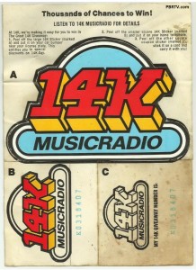 14K (KQV) Sticker Set. (1974)