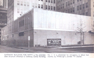 The iconic "robot" looking building of 1 Gateway Center was built and became home to WDTV-TV (Channel 3 then 2) which became KDKA-TV not long after. Channel 2 still calls this home as did 1020 AM until a few years ago.