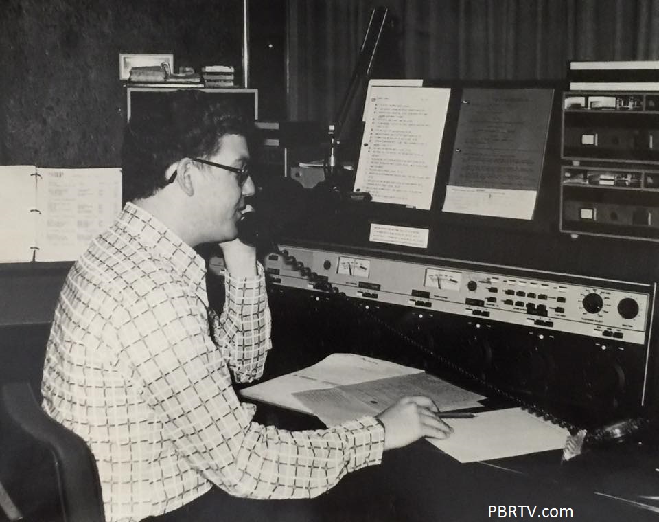 WSHH-FM {Kossman Building} studio. Notice the VU's are clearly marked at 40 so as not to run commercials above that level. The two reel-to-reels were on mobile racks behind me.